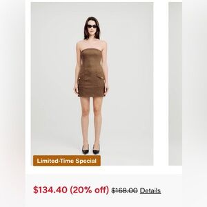 Torn by Ronny Kobo Strapless Brown Dress